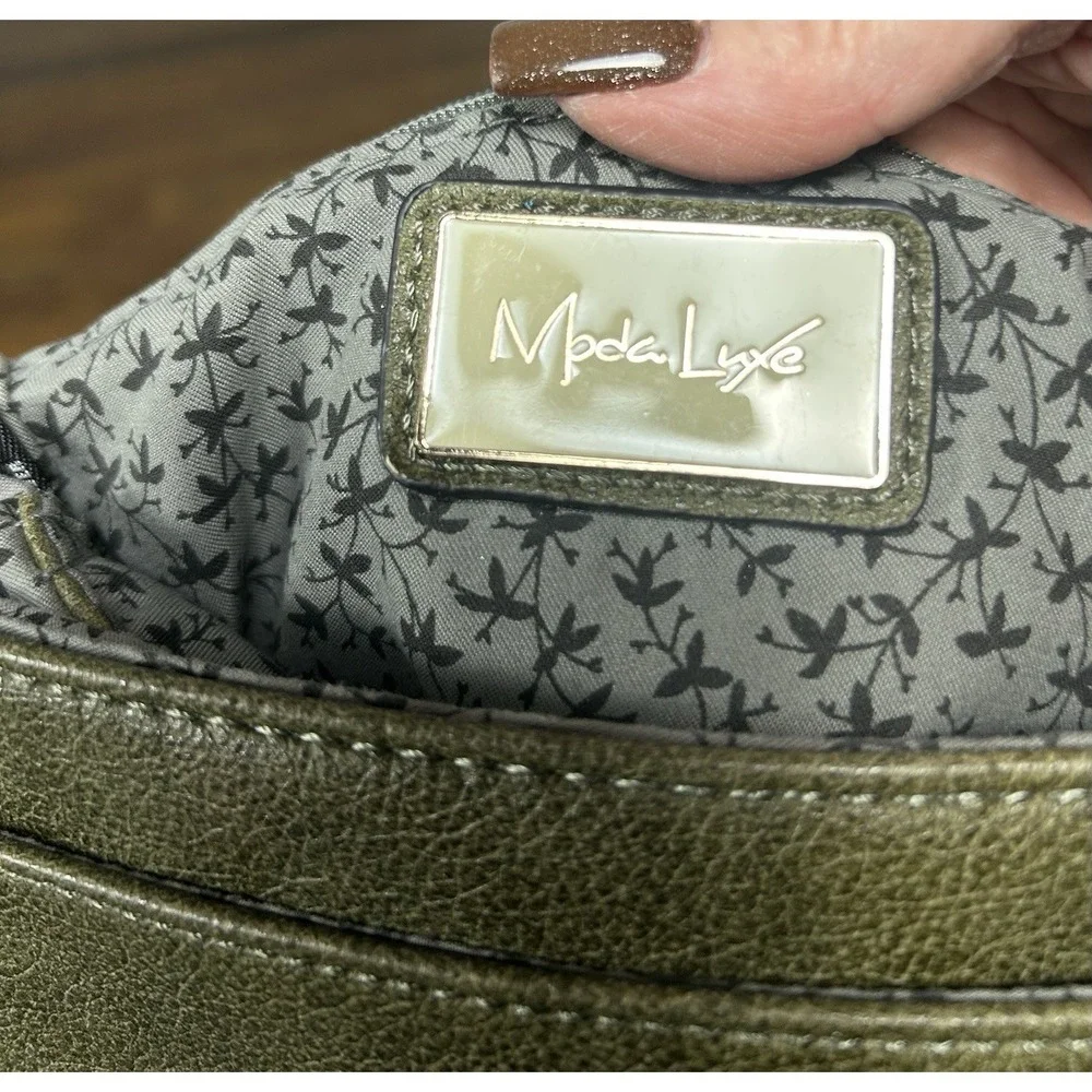 Moda Luxe‎ Fold over Women's Green Faux Leather Crossbody Purse Adjustable Strap